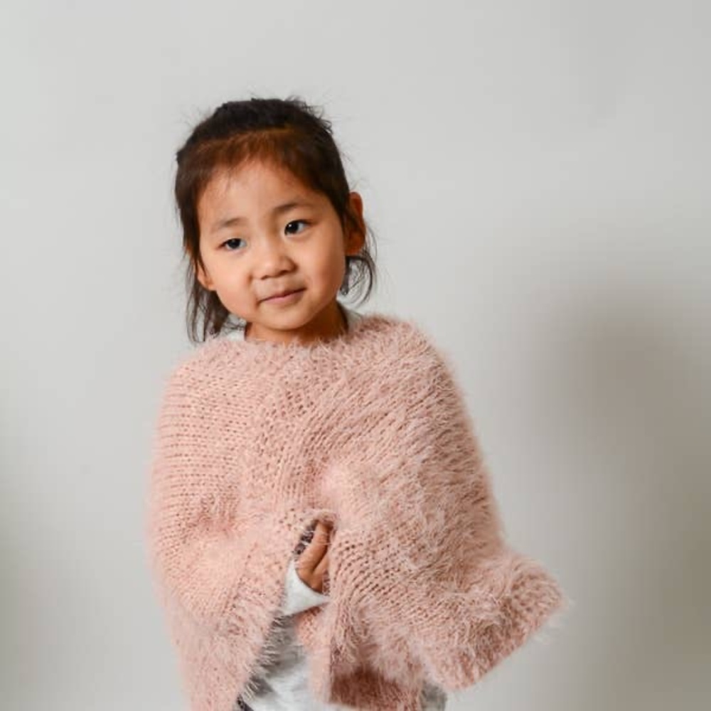 NWT Girls Sweater Cozy Fuzzy Poncho